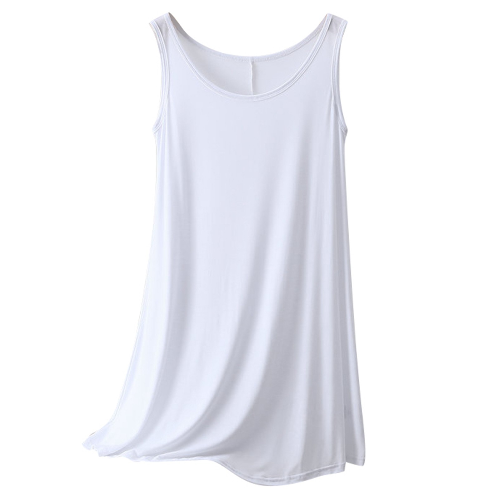 thumbnail image 1 of Vestido informal sin mangas y cuello redondo para mujer - Poliéster, color liso, tallas M-XXL, primavera/verano, hogar/ocio, 1 of 8